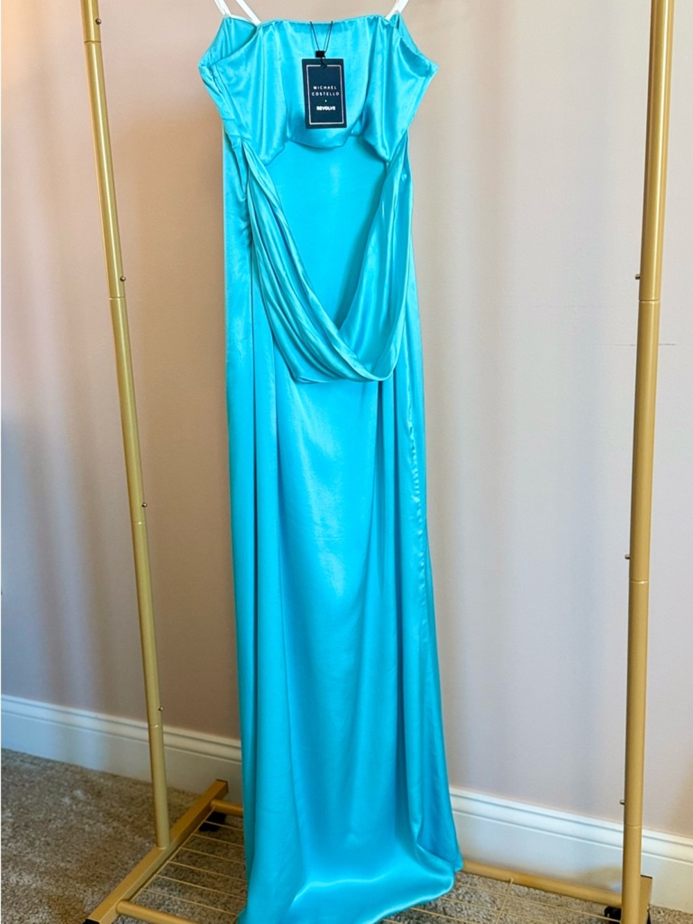 Revolve X Michael Costello Perla Dress - Aqua - XS - NWT - Picture 5 of 6